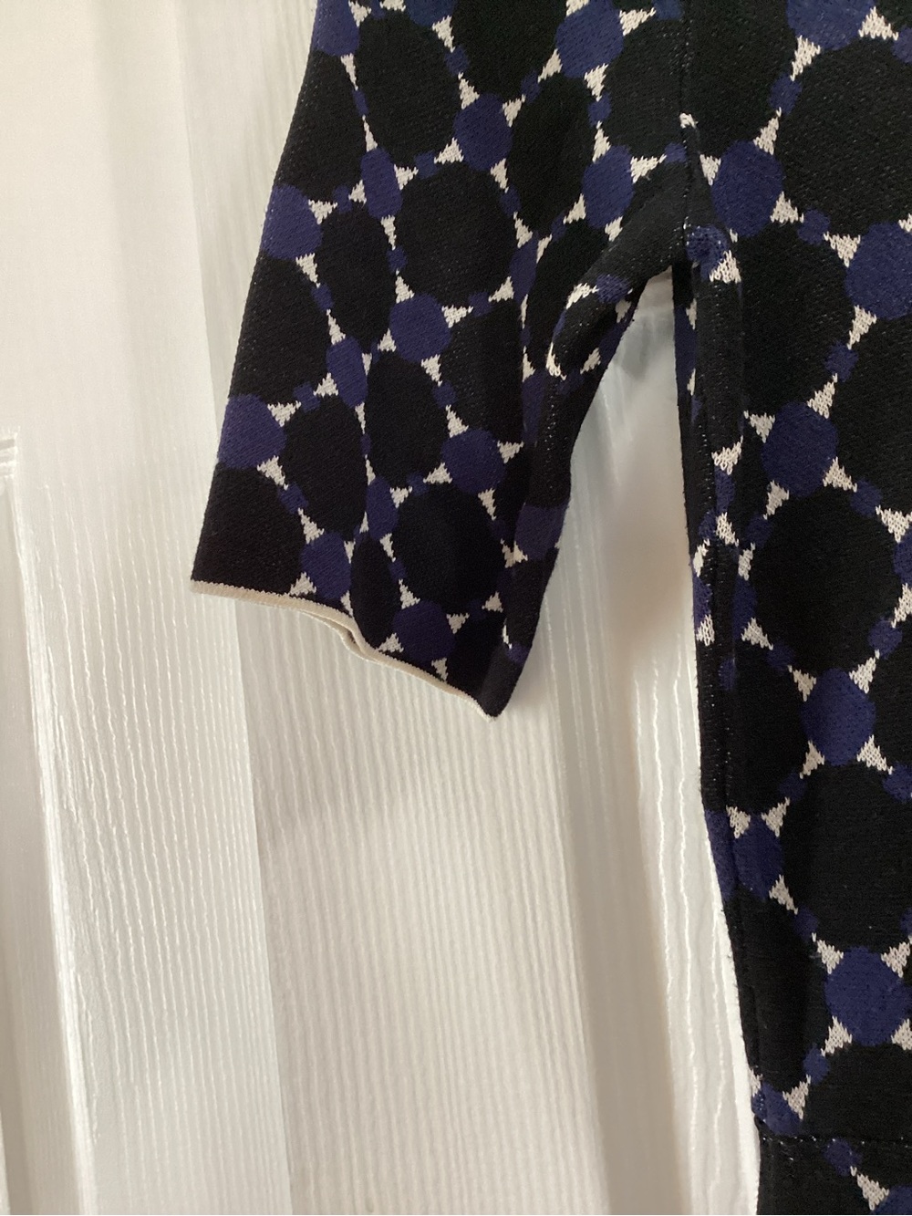 Black & Navy Geometric Short-Sleeve Dress - Picture 3 of 10